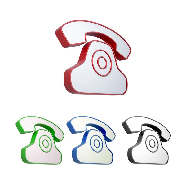 Telefon ikon különböző színek készlete — Stock Fotó