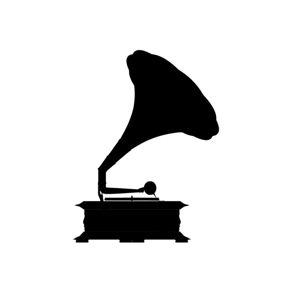 Silhouette noire du gramophone — Photo
