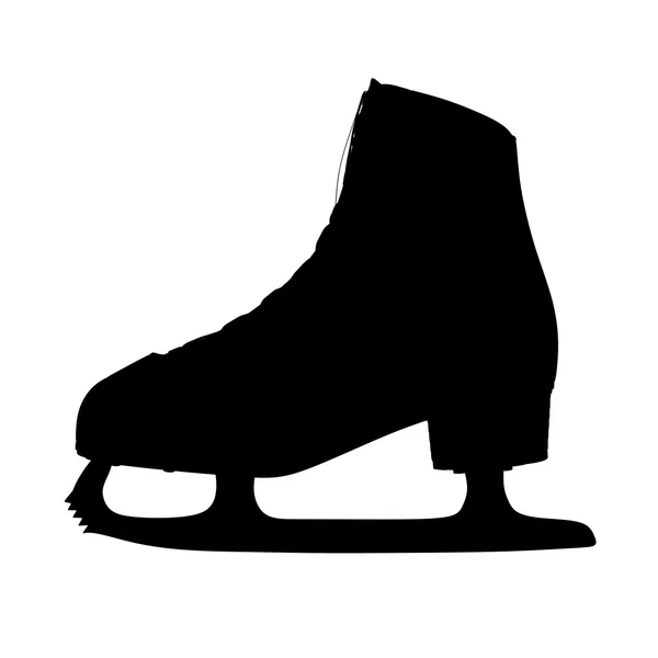 女性のための古典的な氷スケート ブラック シルエット — ストック写真