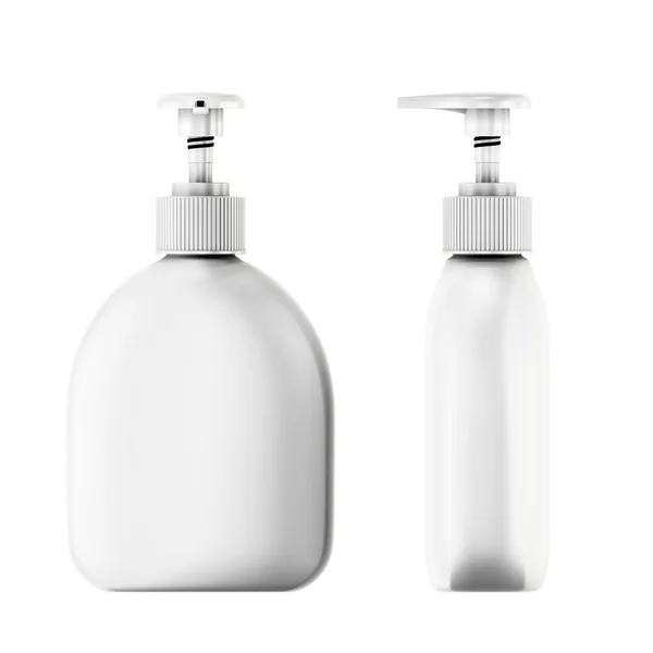 Plastic bottles with liquid soap — Stock Photo, Image
