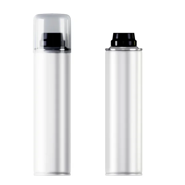 Duas garrafas brancas de espuma ou gel de barbear — Fotografia de Stock