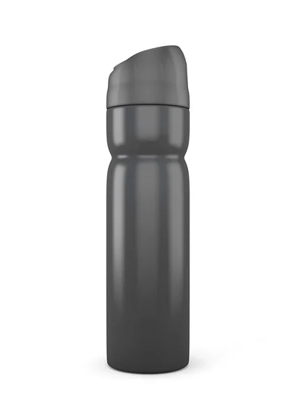 Black aerosol spray metal bottle can — Stock Photo, Image