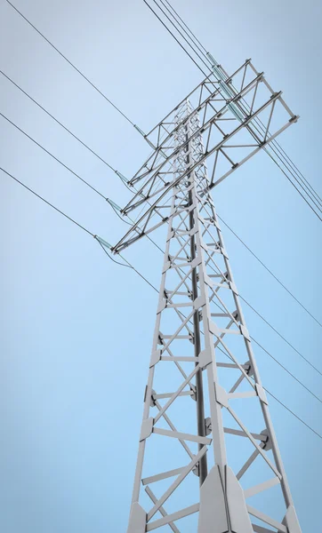 空の背景に電気のパイロン — ストック写真