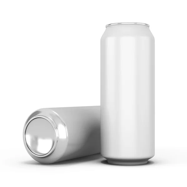 Twee aluminium kan voor bier — Stockfoto