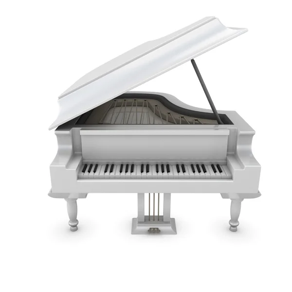 Piano de cauda branco — Fotografia de Stock