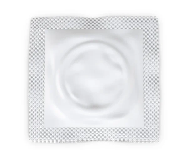 Condom package isolated on a white — 图库照片