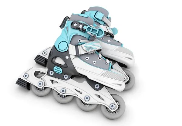 Pair of roller skates on a white — Stockfoto