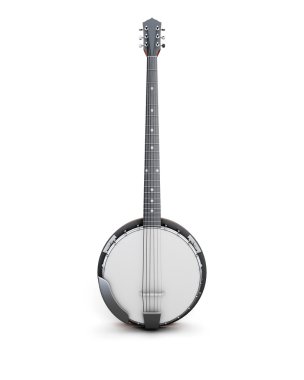 Banjo on a white