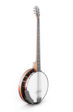 Banjo on a white