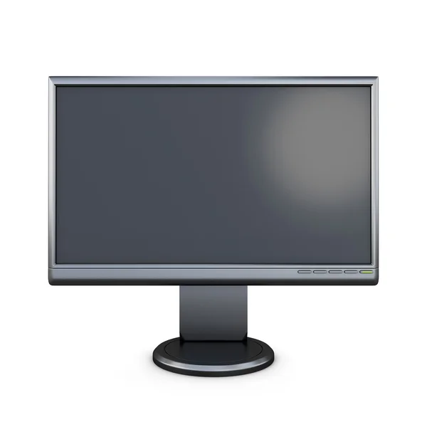 Black monitor front view — 图库照片