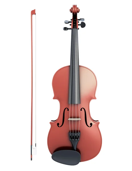Violino e violinista vista frontal Imagem De Stock