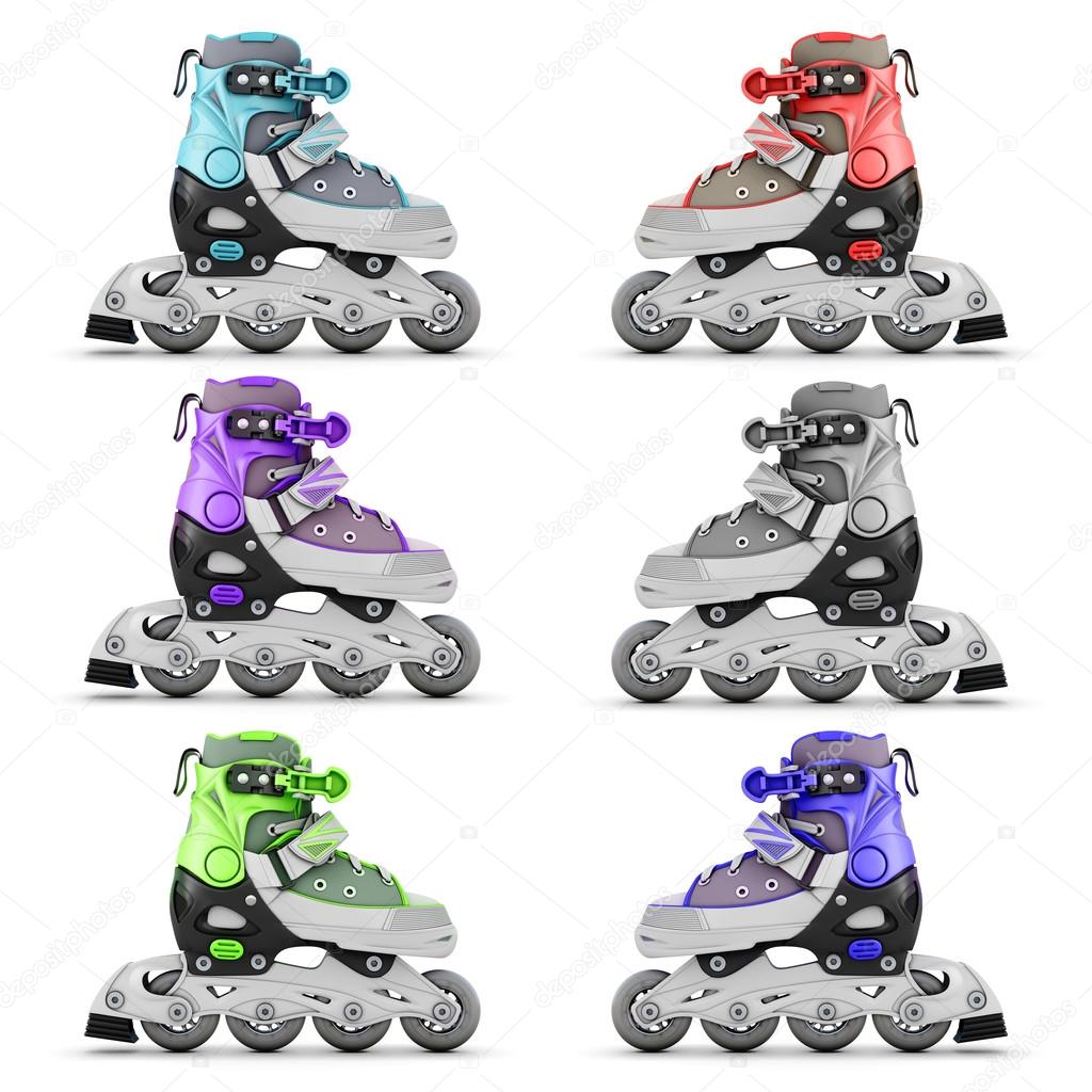 Set of roller skates different color