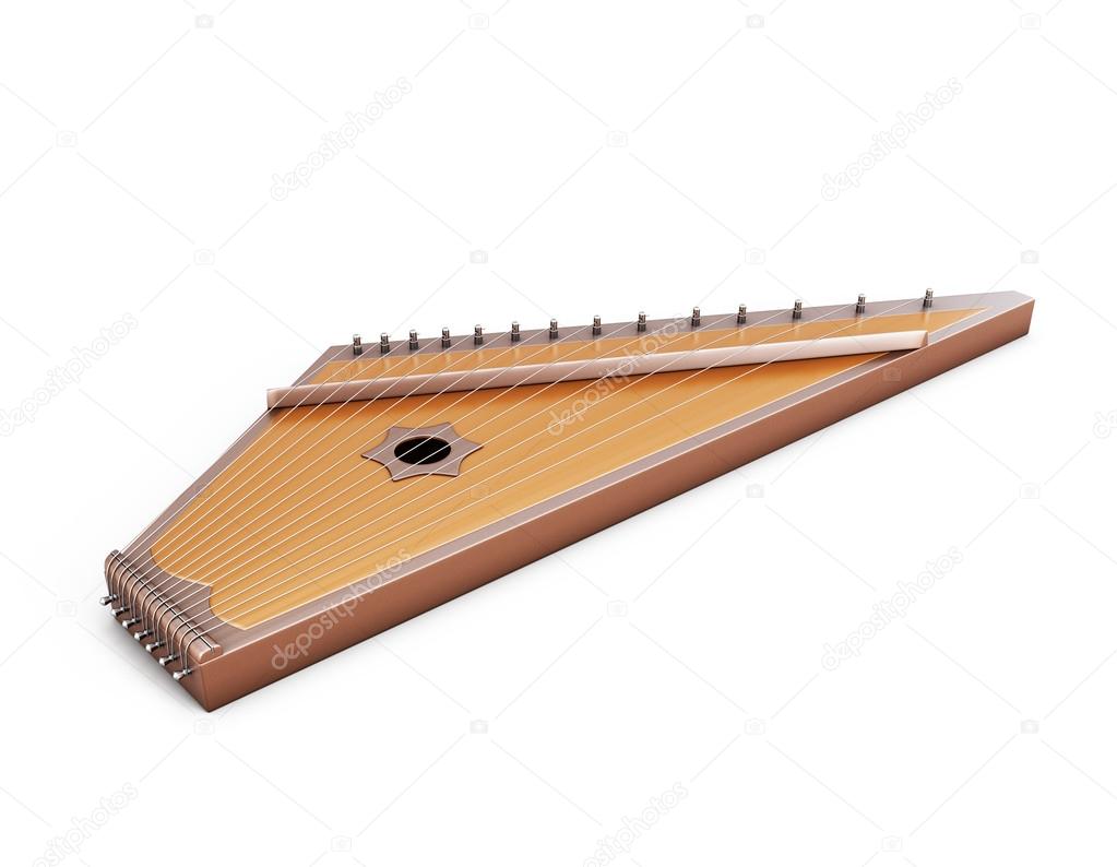 Psaltery under the white background