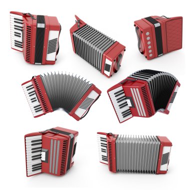Set of accordion with different angles clipart
