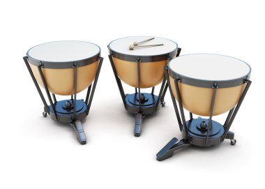 Kettledrums on a white clipart