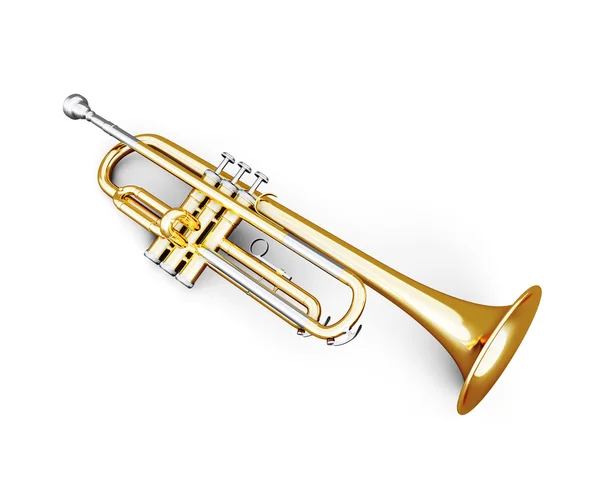 Trumpet under the white background — Stock Photo, Image