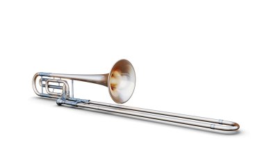beyaz izole trombon