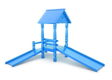 Çocuk mavi plastik slayt
