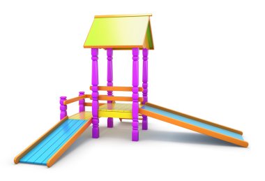 Beyaz izole renkli çocuk slayt