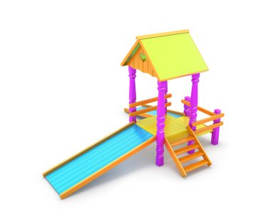 Beyaz arka plan üzerinde izole renkli çocuk slayt