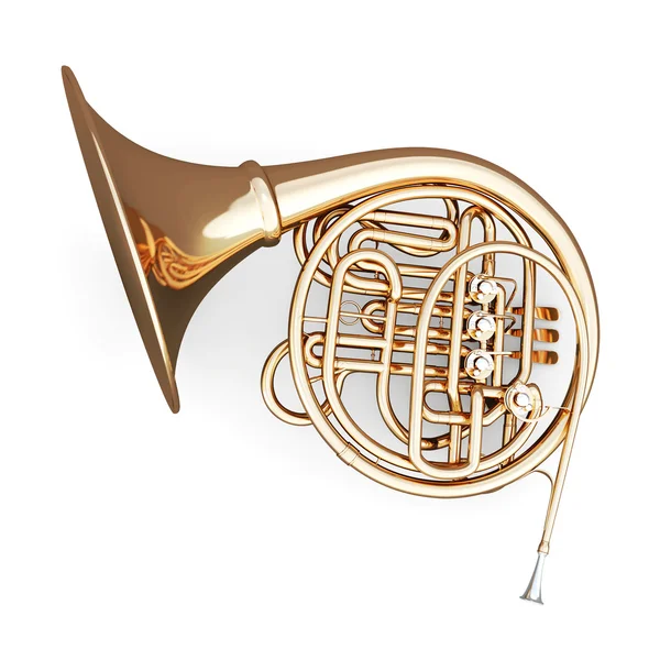 French horn isolated on white background — Stock Photo, Image