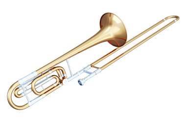 3d illustration of trombone clipart