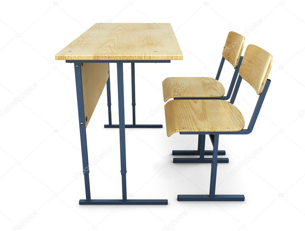 High School Desks Side View