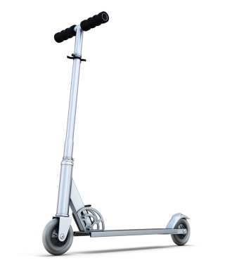 Scooter üzerinde beyaz izole