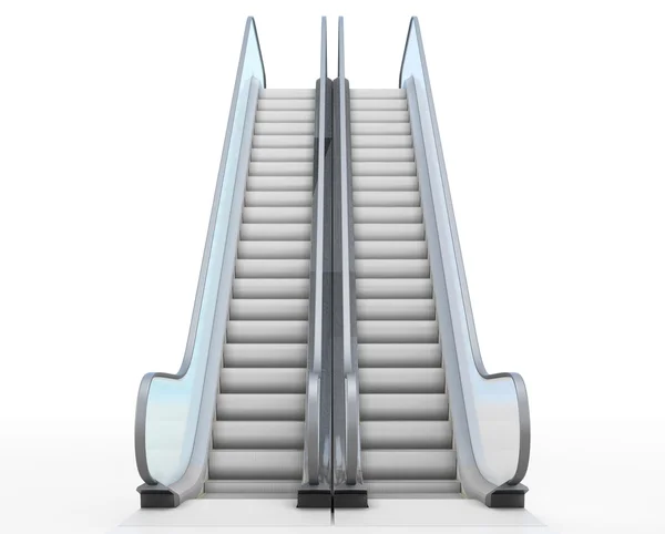 Escalator isolated on white — Stock Photo, Image