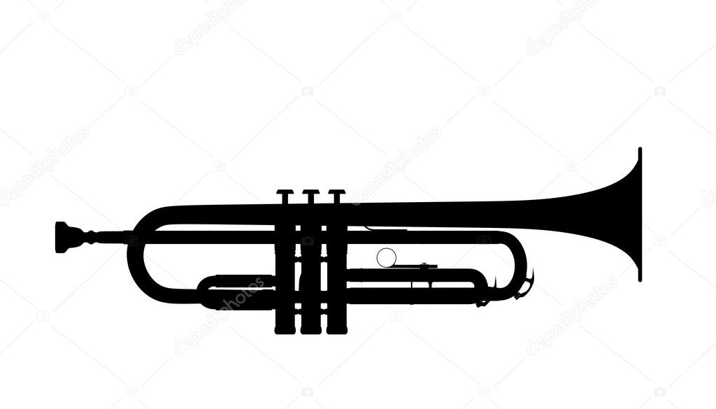 Silhueta de trompete — Fotografias de Stock © 3DMAVR #79255490