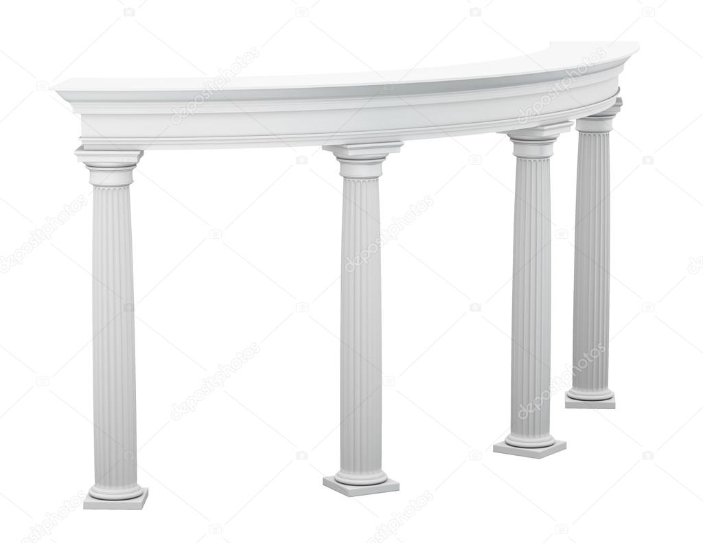 Columns in the classical style on a white background