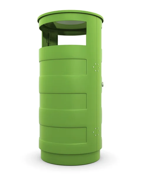 녹색 재활용 쓰레기 쓰레기통 — 스톡 사진