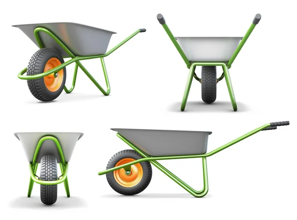 Wheelbarrow from different angles — Stock Photo, Image