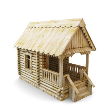 Wooden house from logs clipart