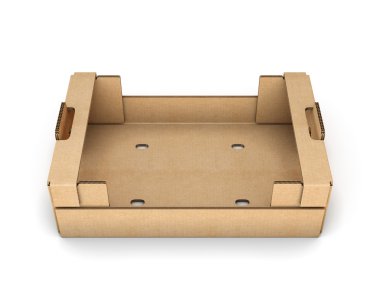 Empty cardboard boxes for fruit and vegetables clipart