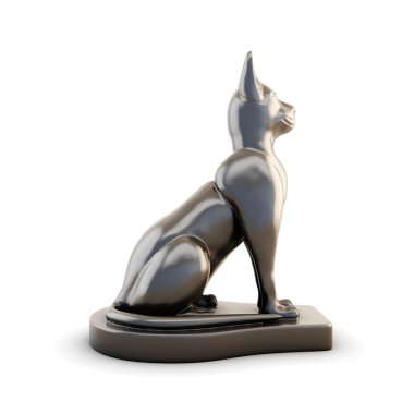 Kediler yan görünüm heykel