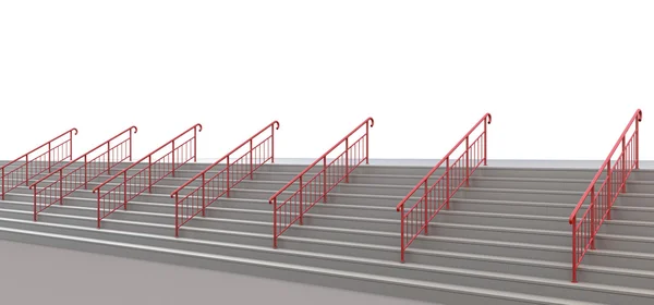 Treppe mit Geländern ins Nirgendwo auf einem weißen — Stockfoto