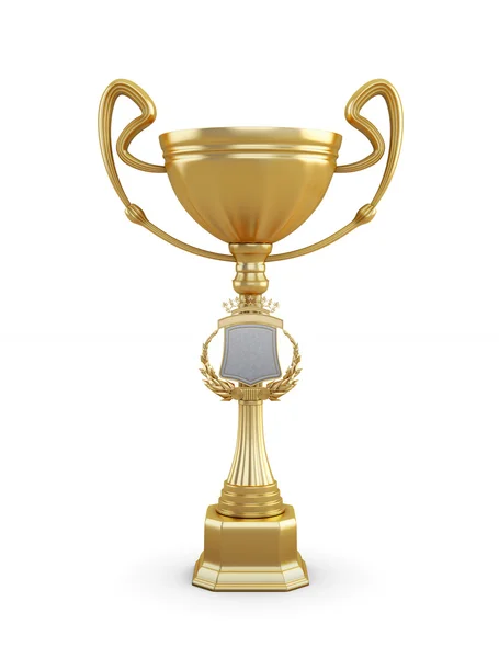 Gold trophy cup on a white background — Stock Photo, Image