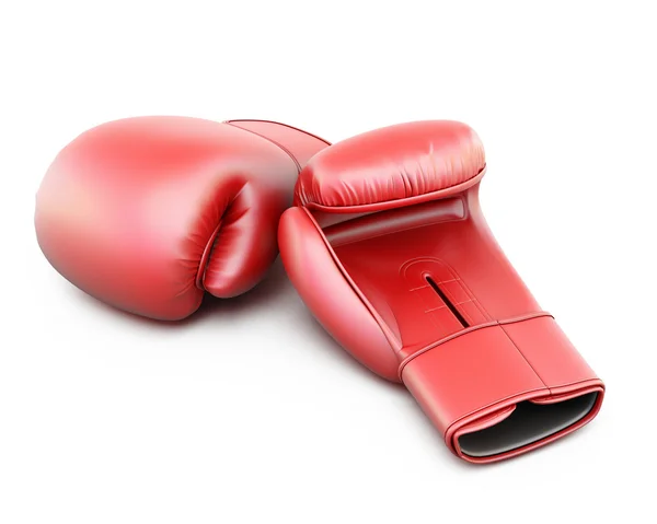 Красные боксерские перчатки — стоковое фото