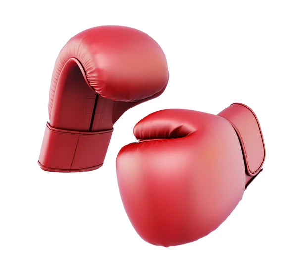 Gants de boxe rouges isolés sur fond blanc — Photo