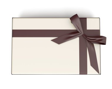 Şerit ve yay ile şenlikli kutu çikolata renkli Üstten Görünüm