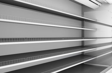 Süpermarket raflarında yakın çekim dizi