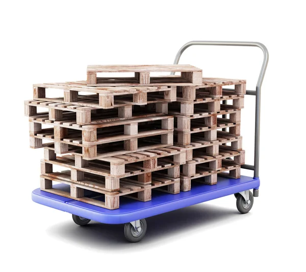 Transport trolley with pallets close-up — Stock Photo, Image