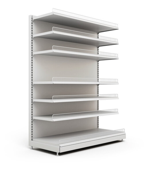 Shelves for food in the supermarket