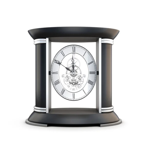 Table clock with visible mechanism — Stock Photo, Image