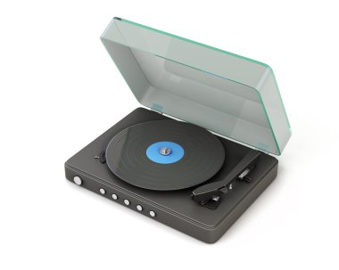 vinyl speler geïsoleerd op witte achtergrond