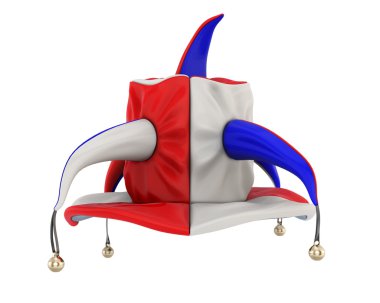 Jester hat on a white. clipart