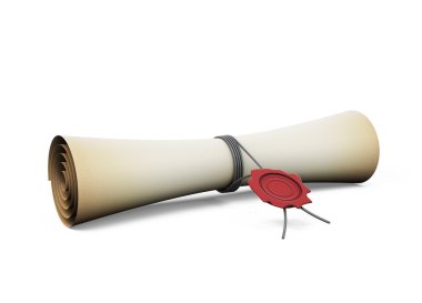 Scroll with the seal on a white