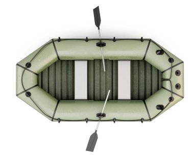 Inflatable boat top view clipart