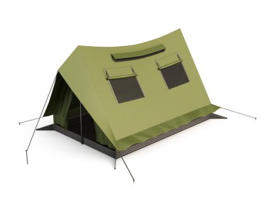 Beyaz arka plan üzerinde izole kamp çadırı